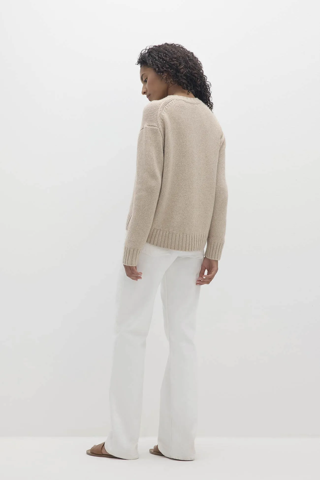 SHELLEY ORGANIC COTTON CASHMERE CREWNECK SWEATER
