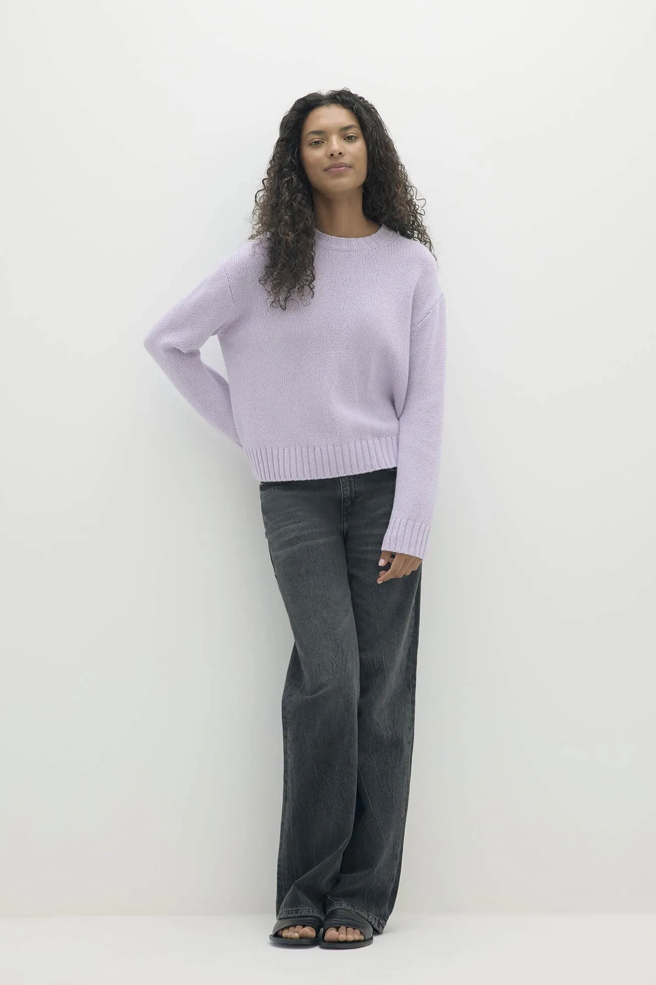 SHELLEY ORGANIC COTTON CASHMERE CREWNECK SWEATER