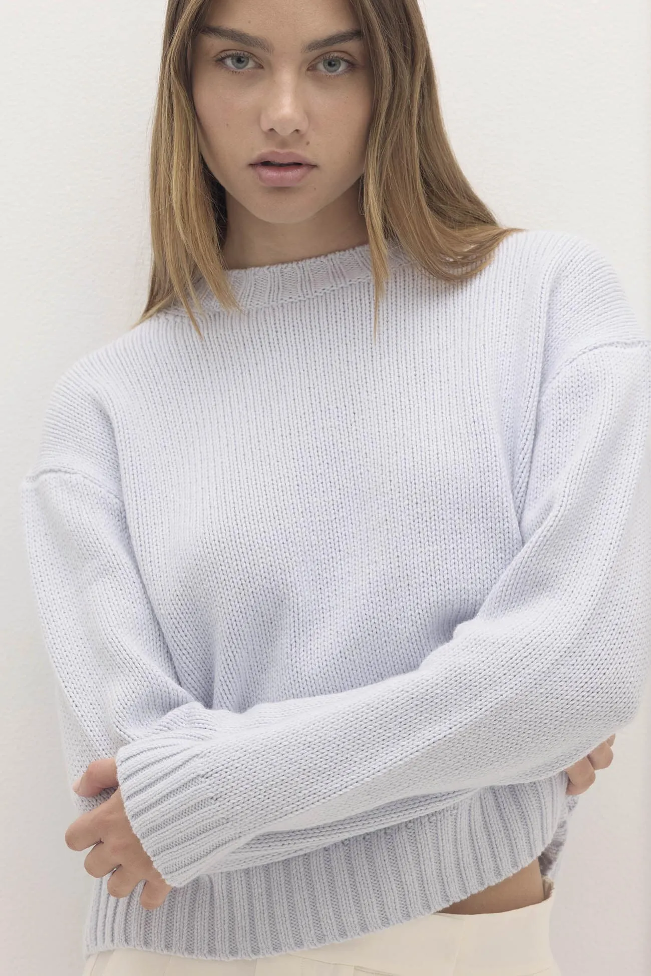 SHELLEY ORGANIC COTTON CASHMERE CREWNECK SWEATER