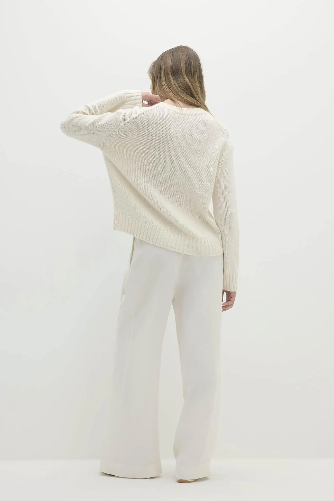 SHELLEY ORGANIC COTTON CASHMERE CREWNECK SWEATER