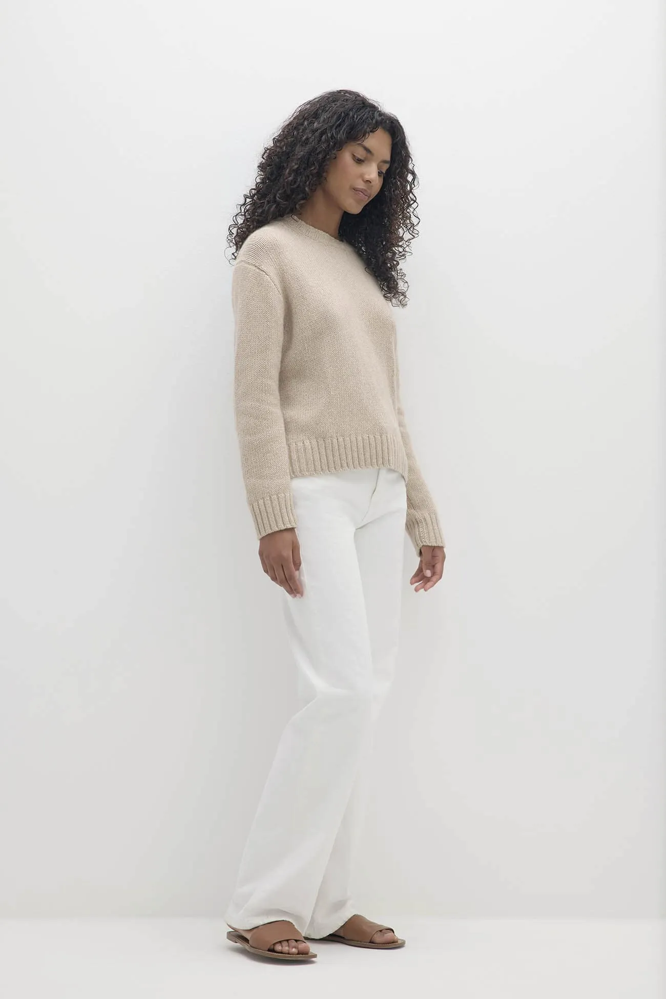 SHELLEY ORGANIC COTTON CASHMERE CREWNECK SWEATER