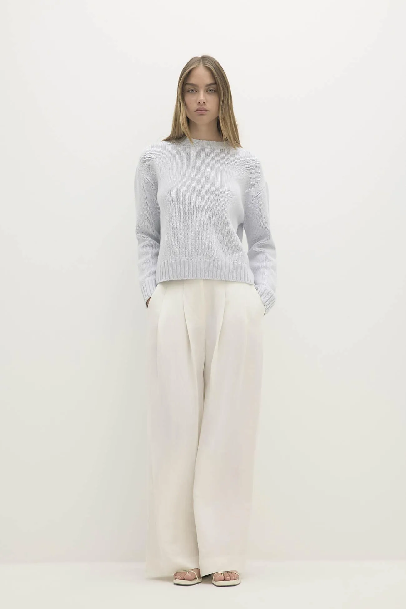 SHELLEY ORGANIC COTTON CASHMERE CREWNECK SWEATER