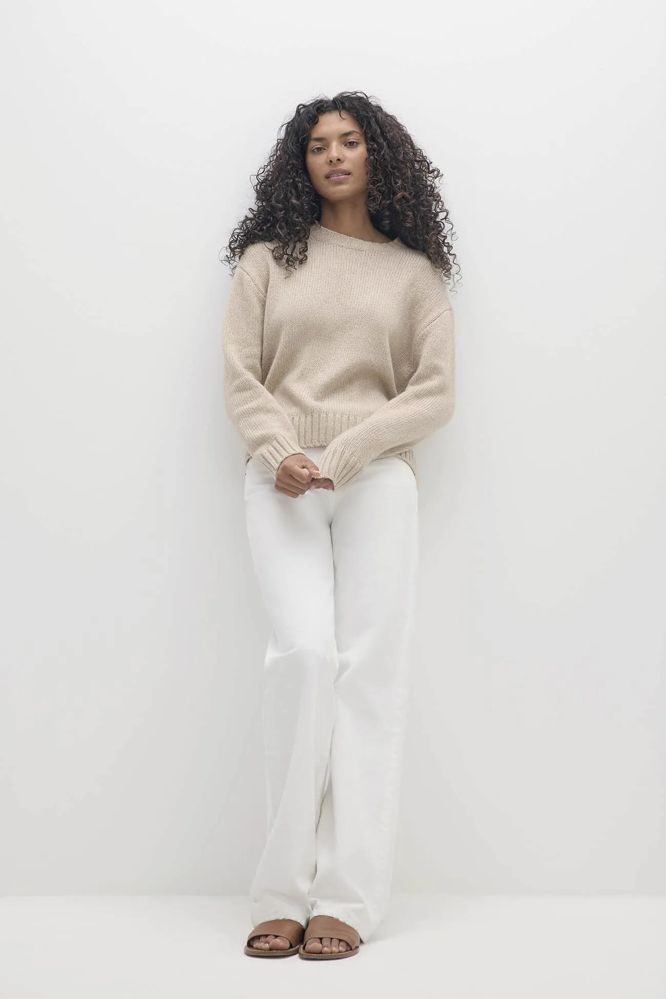 SHELLEY ORGANIC COTTON CASHMERE CREWNECK SWEATER
