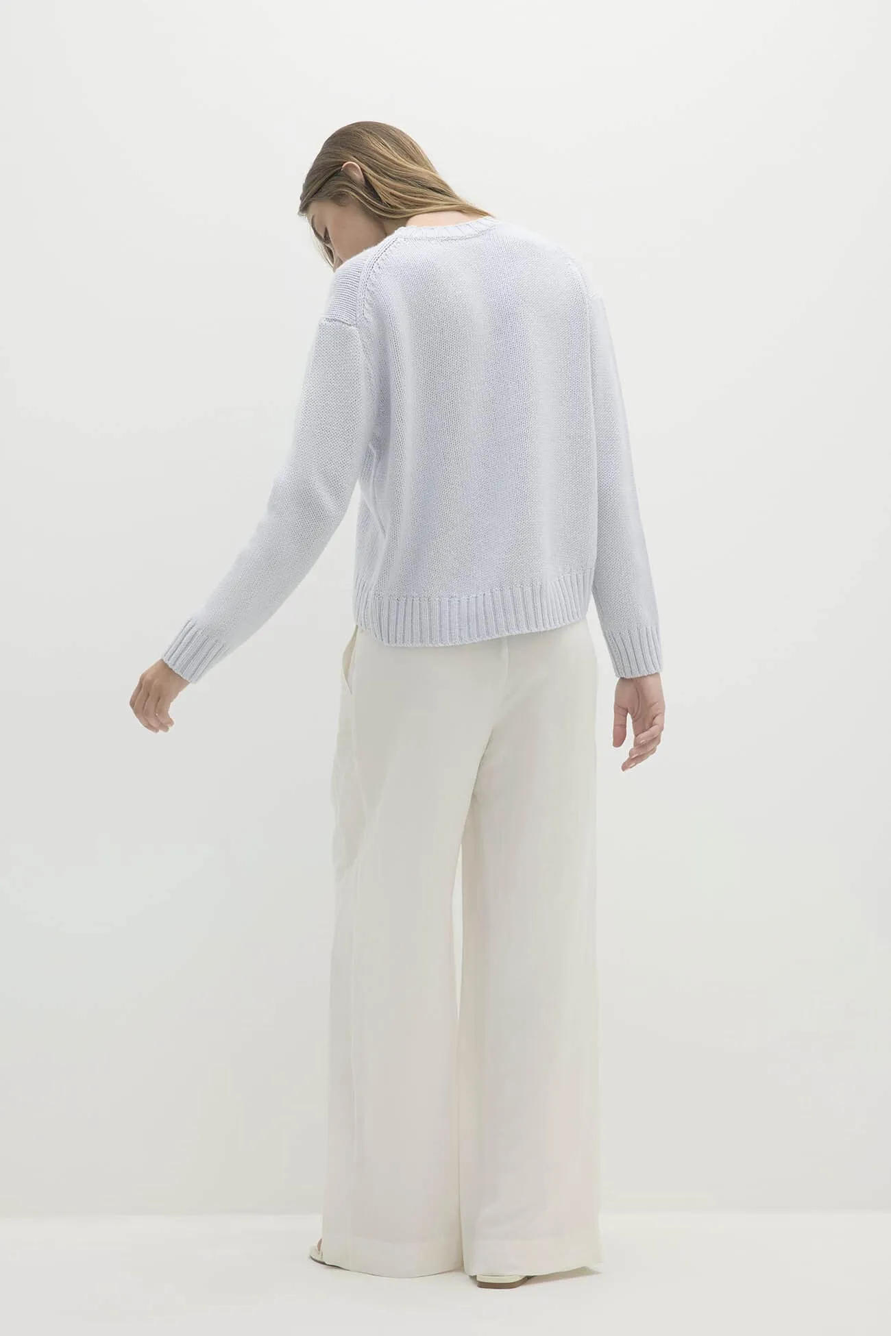 SHELLEY ORGANIC COTTON CASHMERE CREWNECK SWEATER