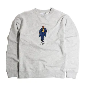 Skateboard Cafe Suited Embroidered Crew | Heather Grey