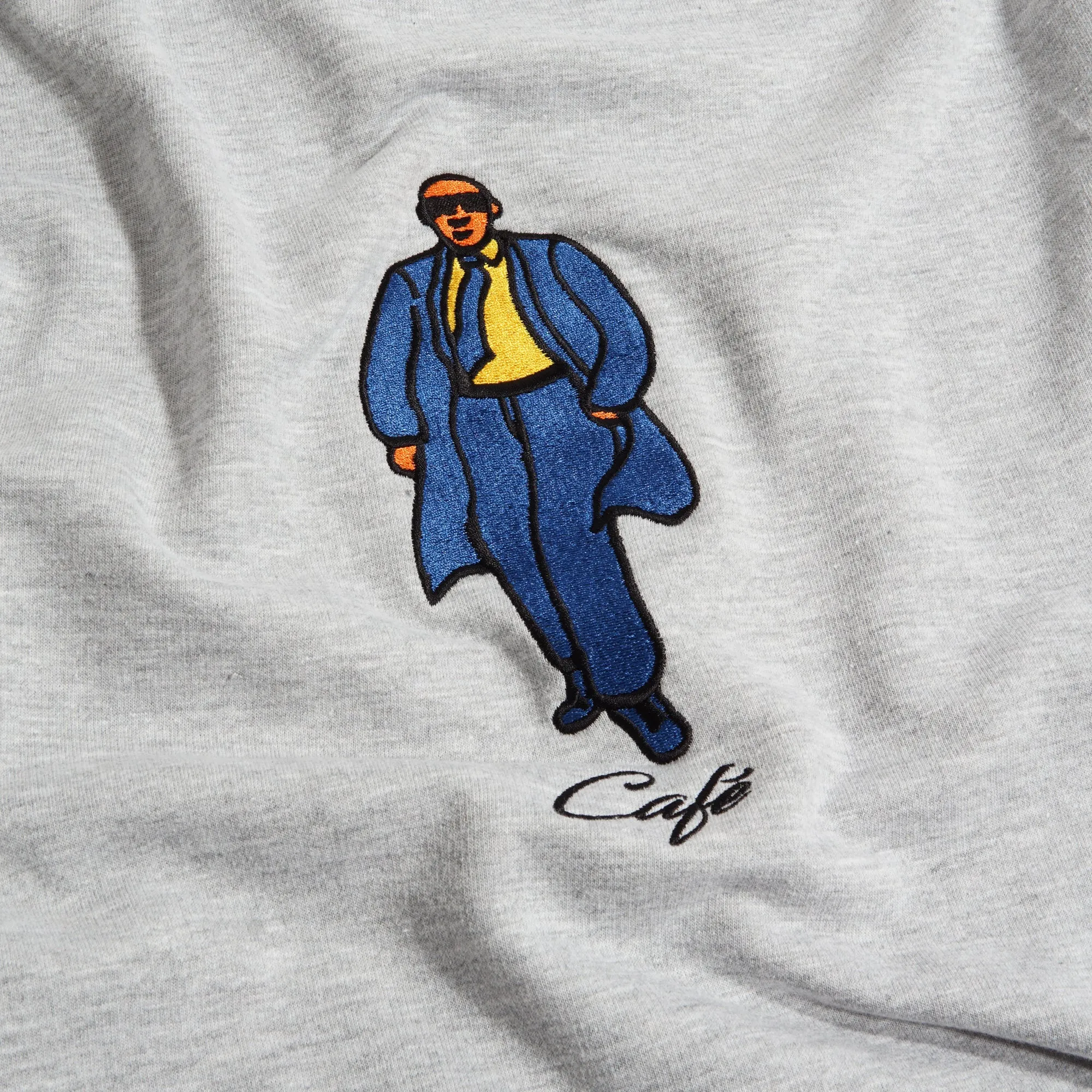 Skateboard Cafe Suited Embroidered Crew | Heather Grey