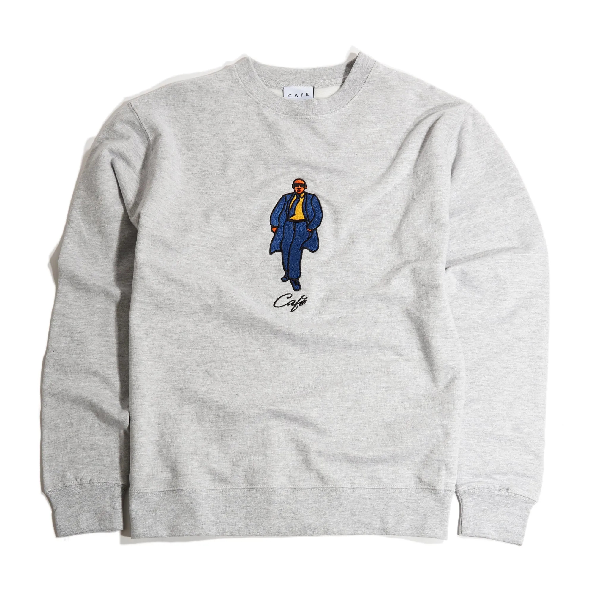 Skateboard Cafe Suited Embroidered Crew | Heather Grey