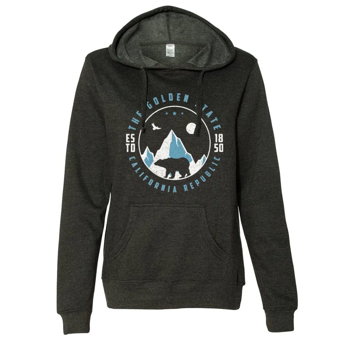 Snowy California Mountains Ladies Lightweight Fitted Hoodie
