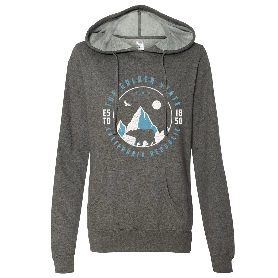 Snowy California Mountains Ladies Lightweight Fitted Hoodie