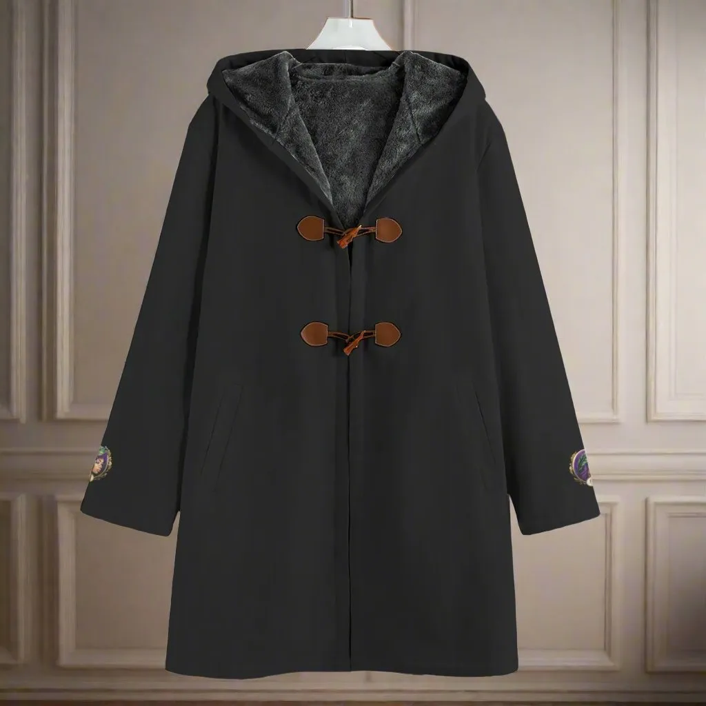 Solid Black Fleece Blanket Coat