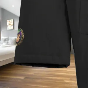 Solid Black Fleece Blanket Coat
