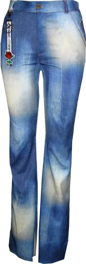 Stretch Denim Bootleg Pants