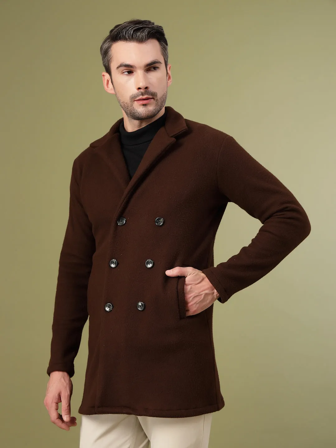 Stylish Fleece Lapel Collar Coat