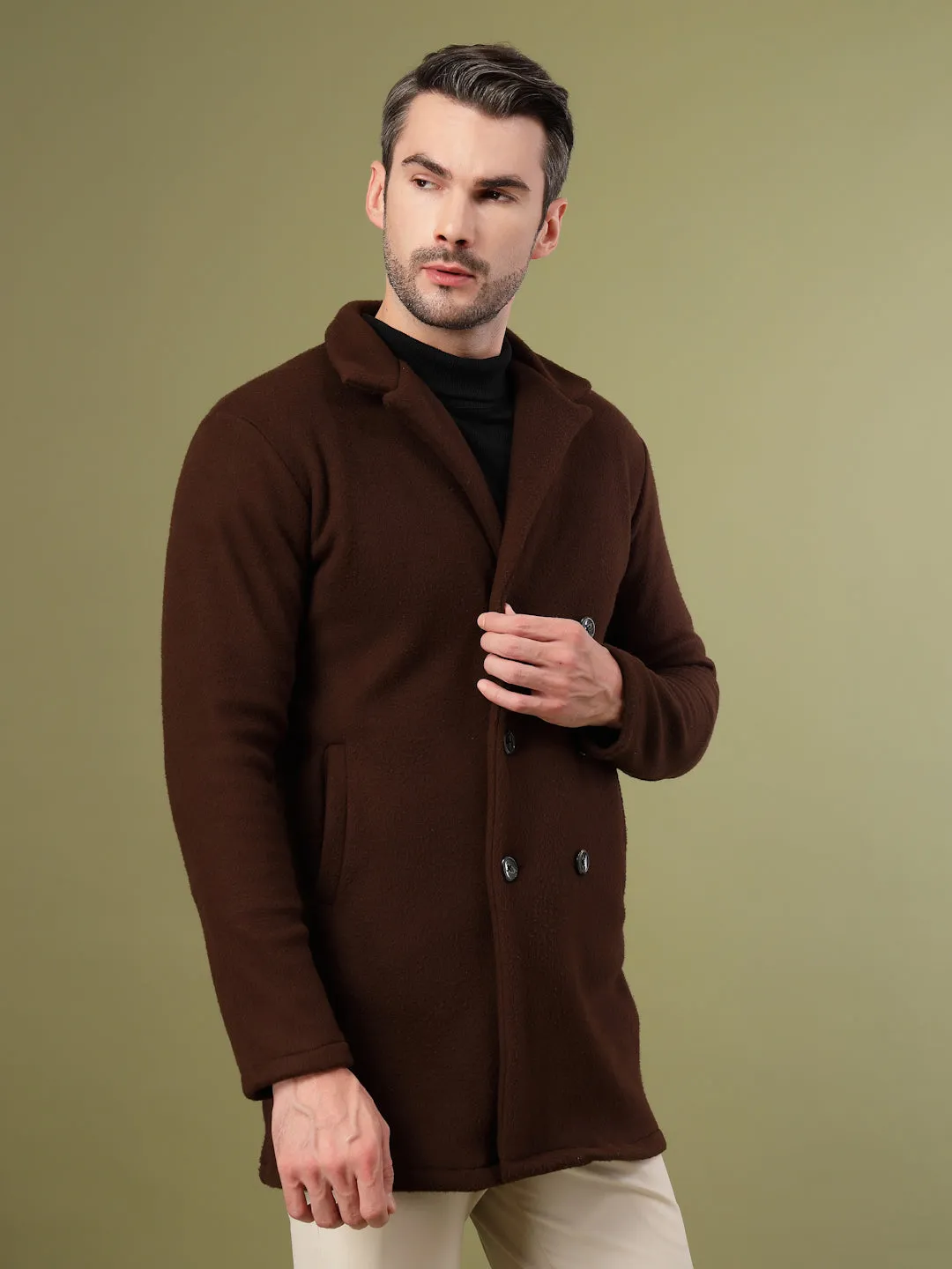 Stylish Fleece Lapel Collar Coat