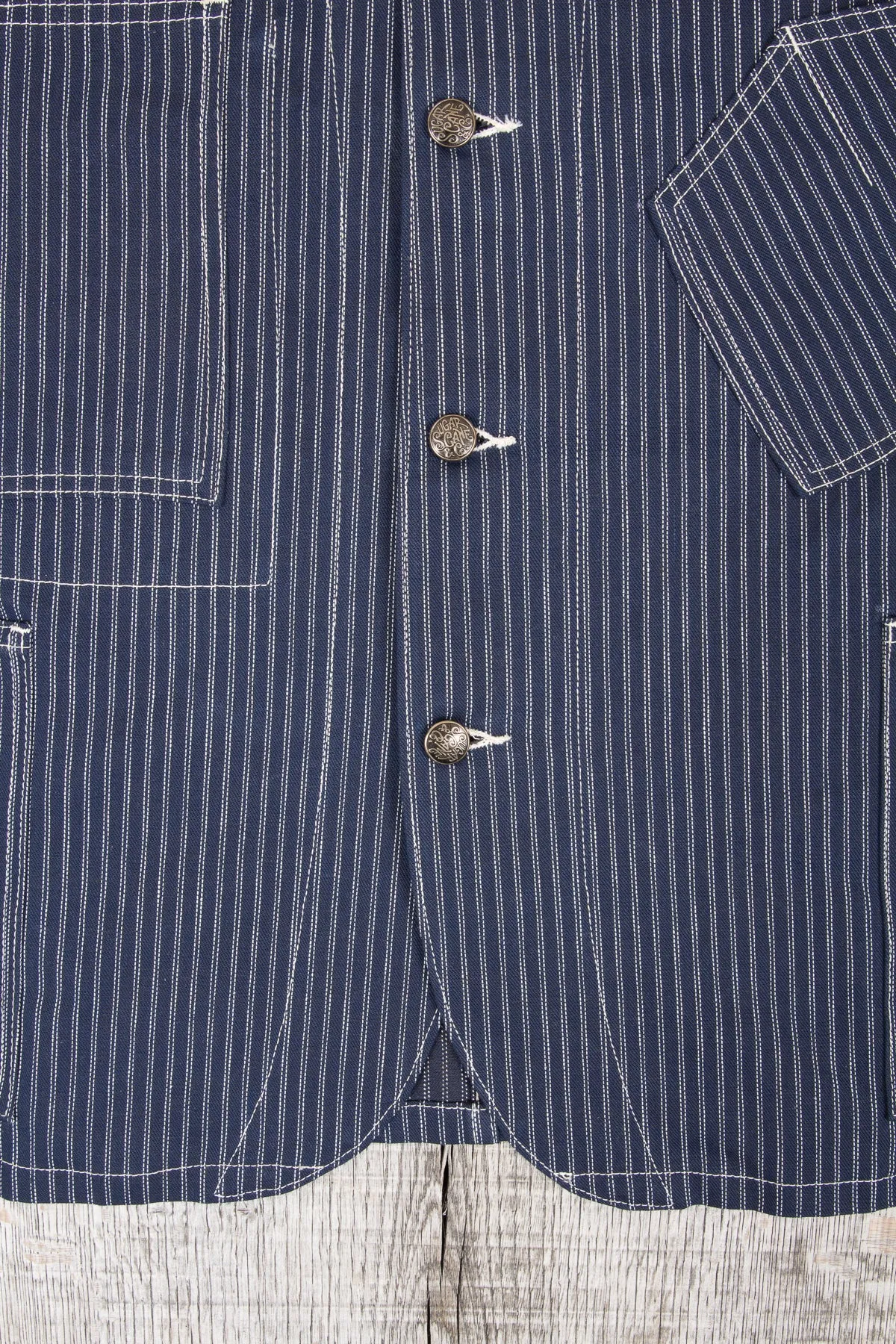 Sugar Cane Indigo Stripe Work Coat