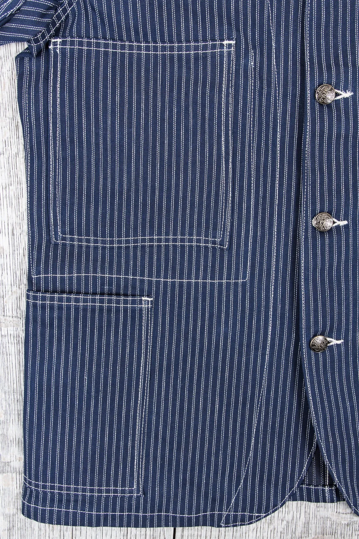Sugar Cane Indigo Stripe Work Coat