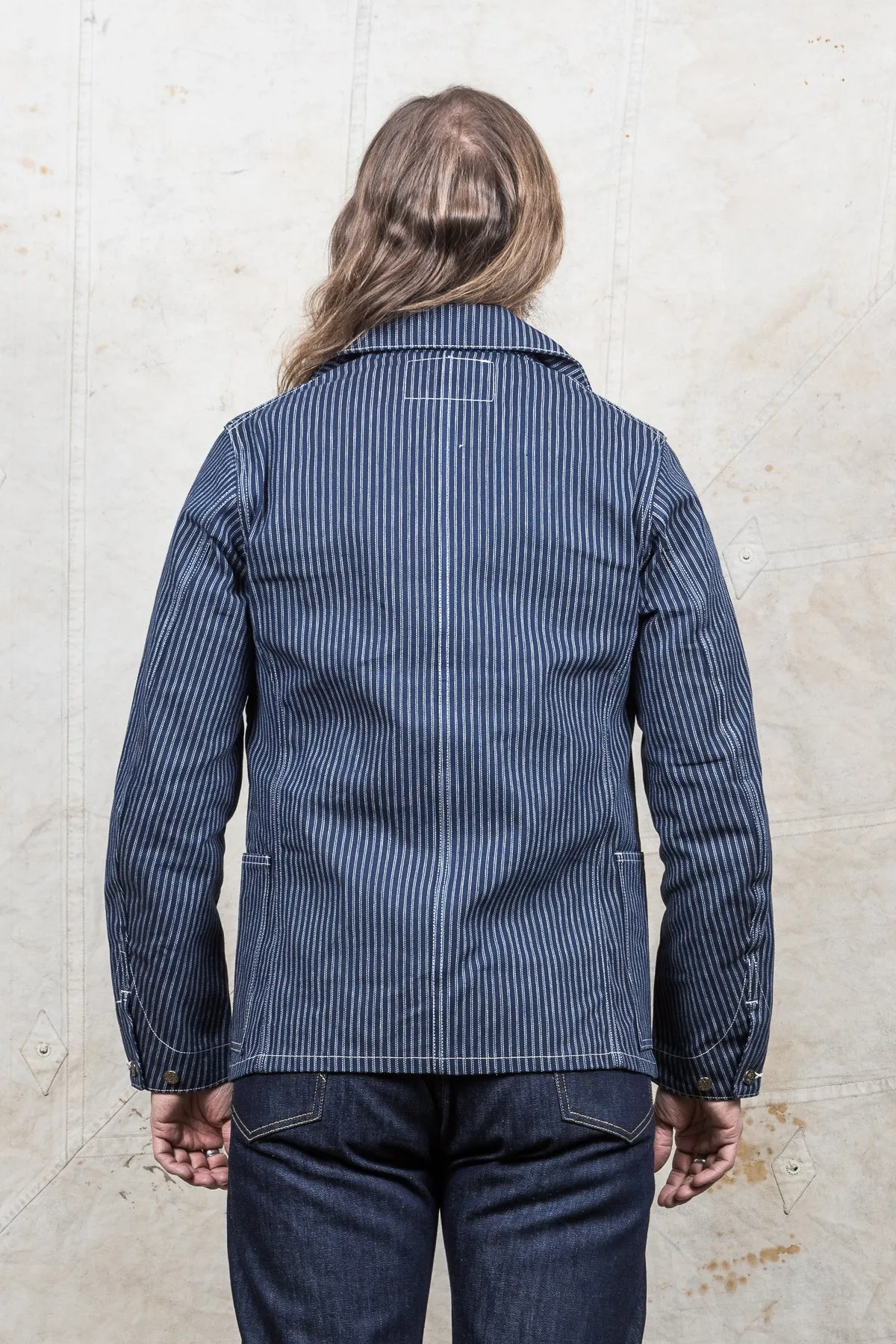 Sugar Cane Indigo Stripe Work Coat
