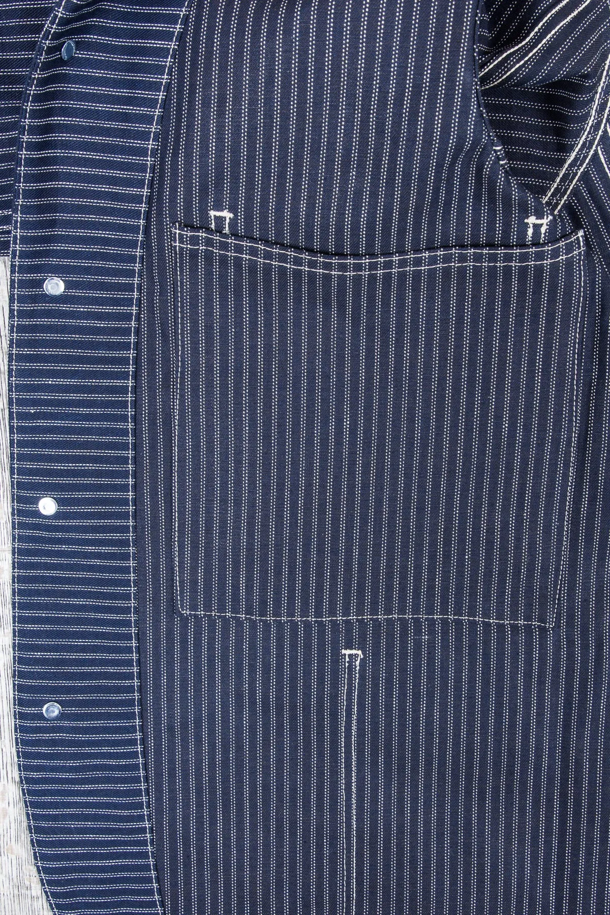 Sugar Cane Indigo Stripe Work Coat