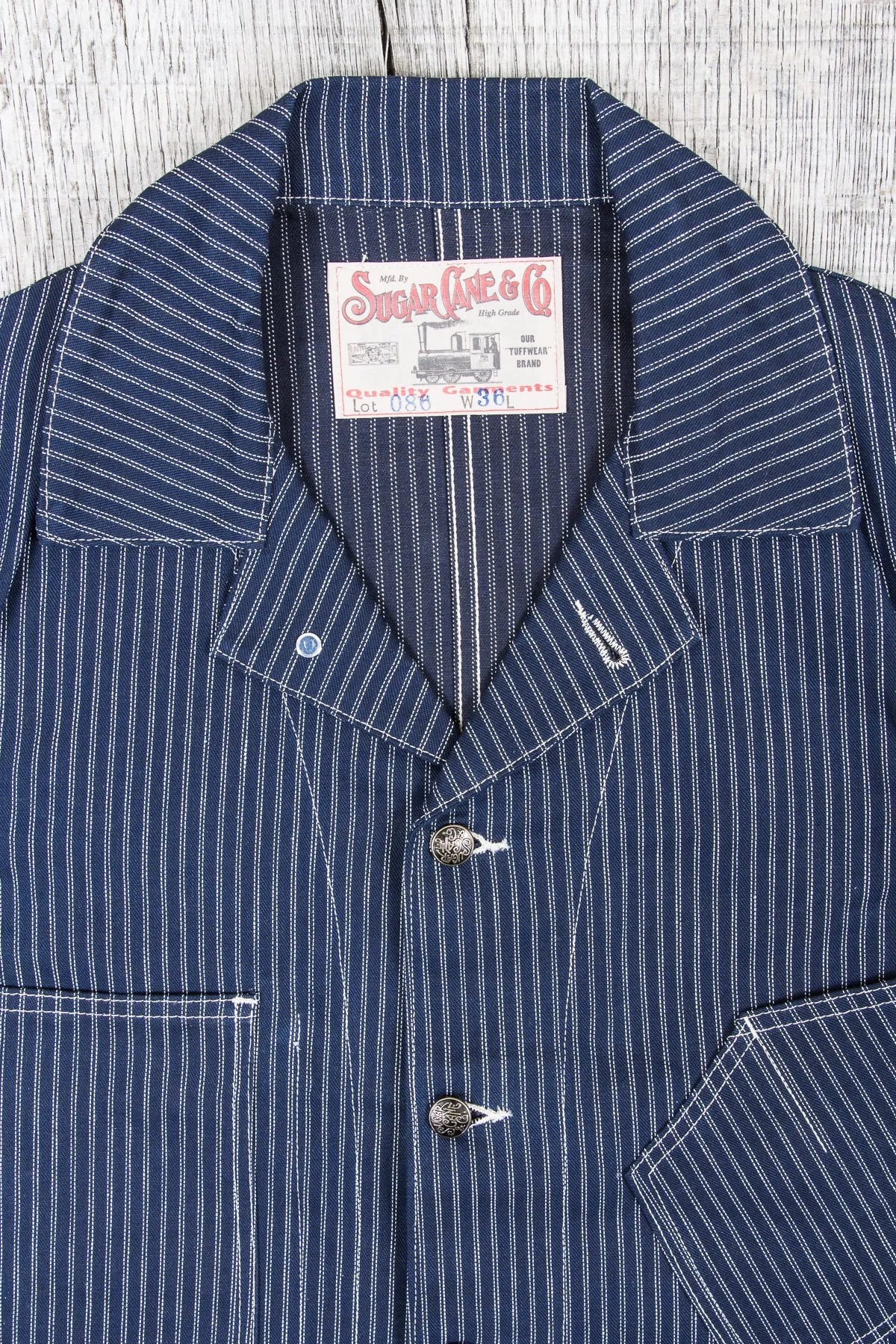 Sugar Cane Indigo Stripe Work Coat