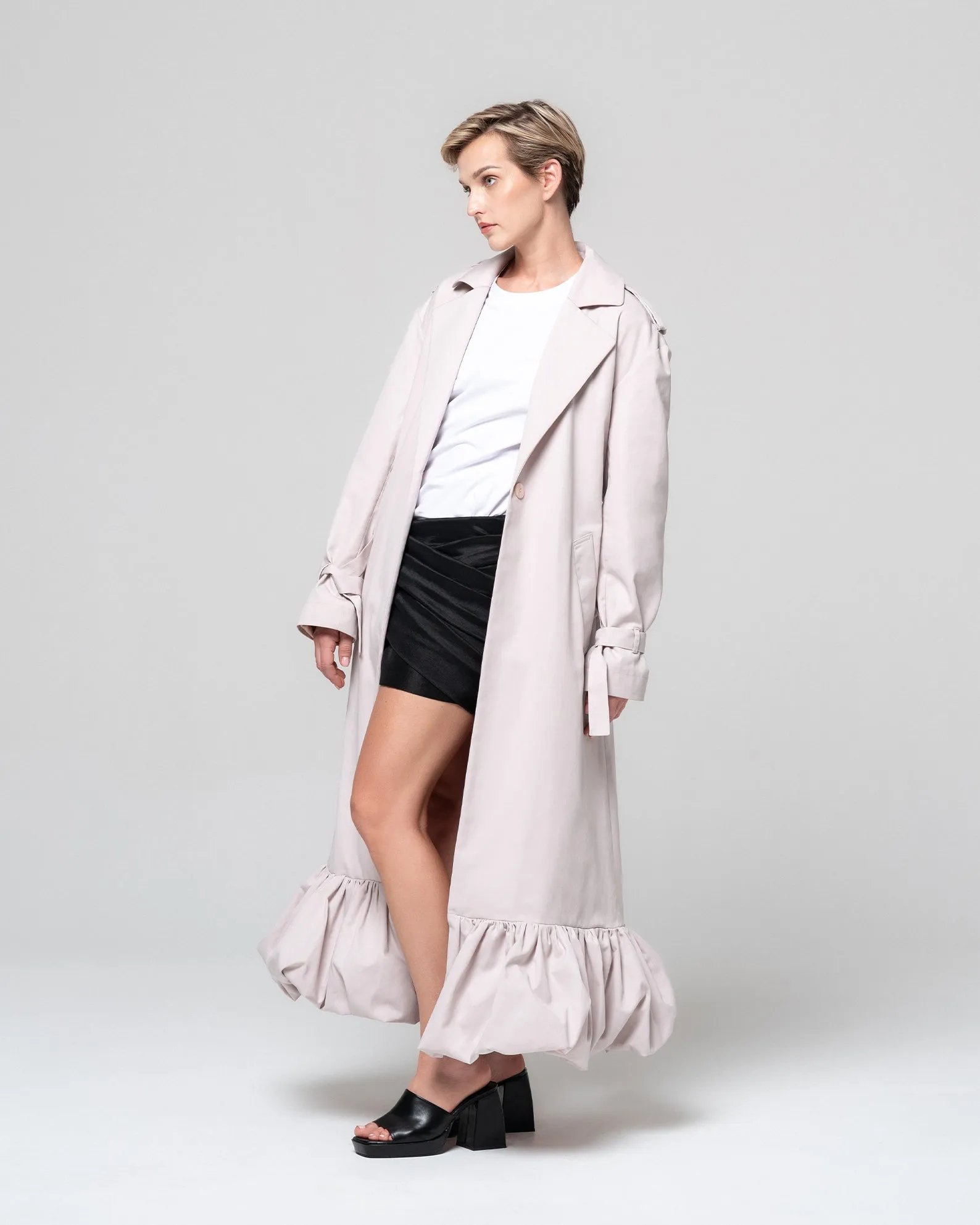 TAMY LIGHT GREY TRENCH COAT