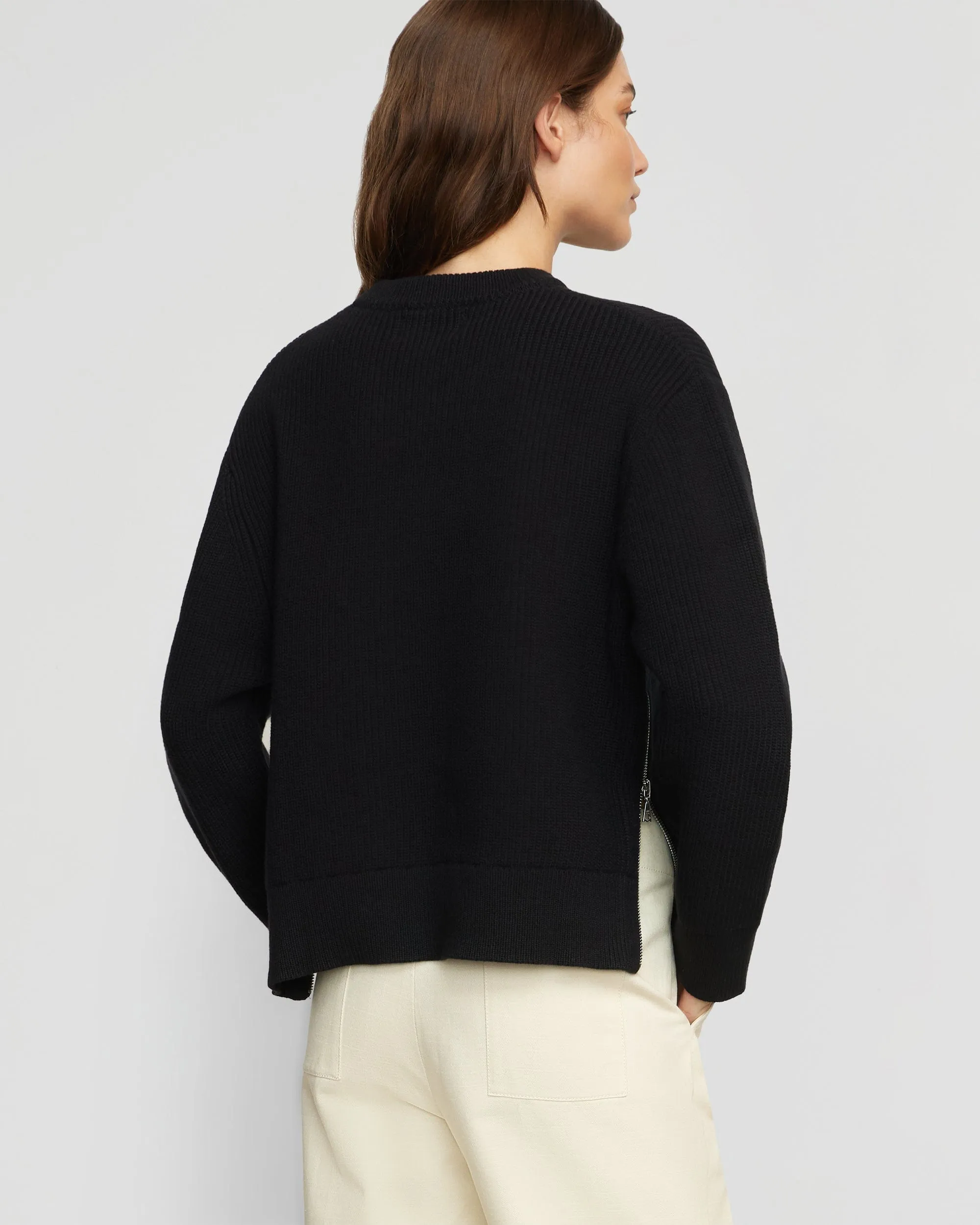 Tate Organic Cotton Side-Zip Sweater
