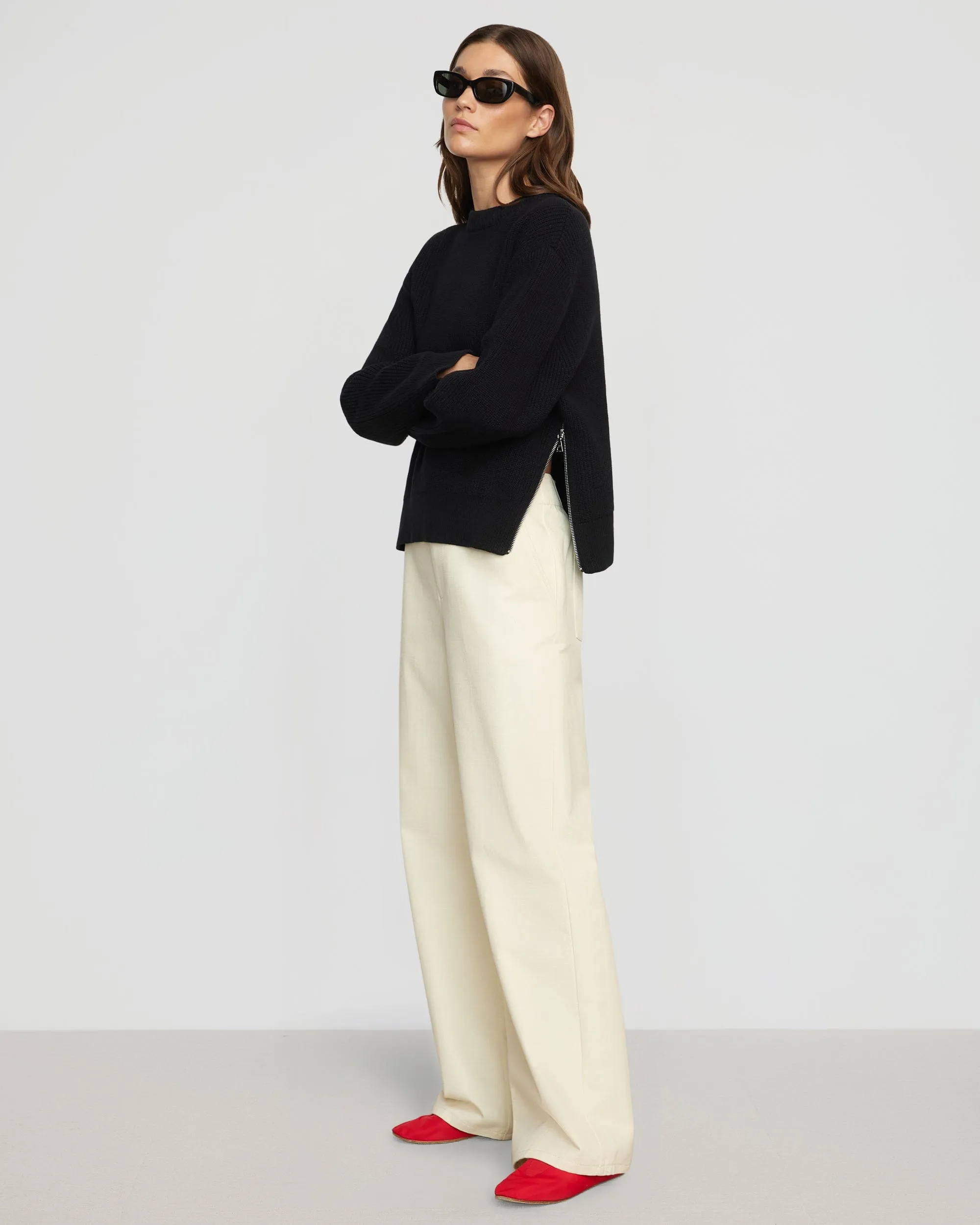 Tate Organic Cotton Side-Zip Sweater