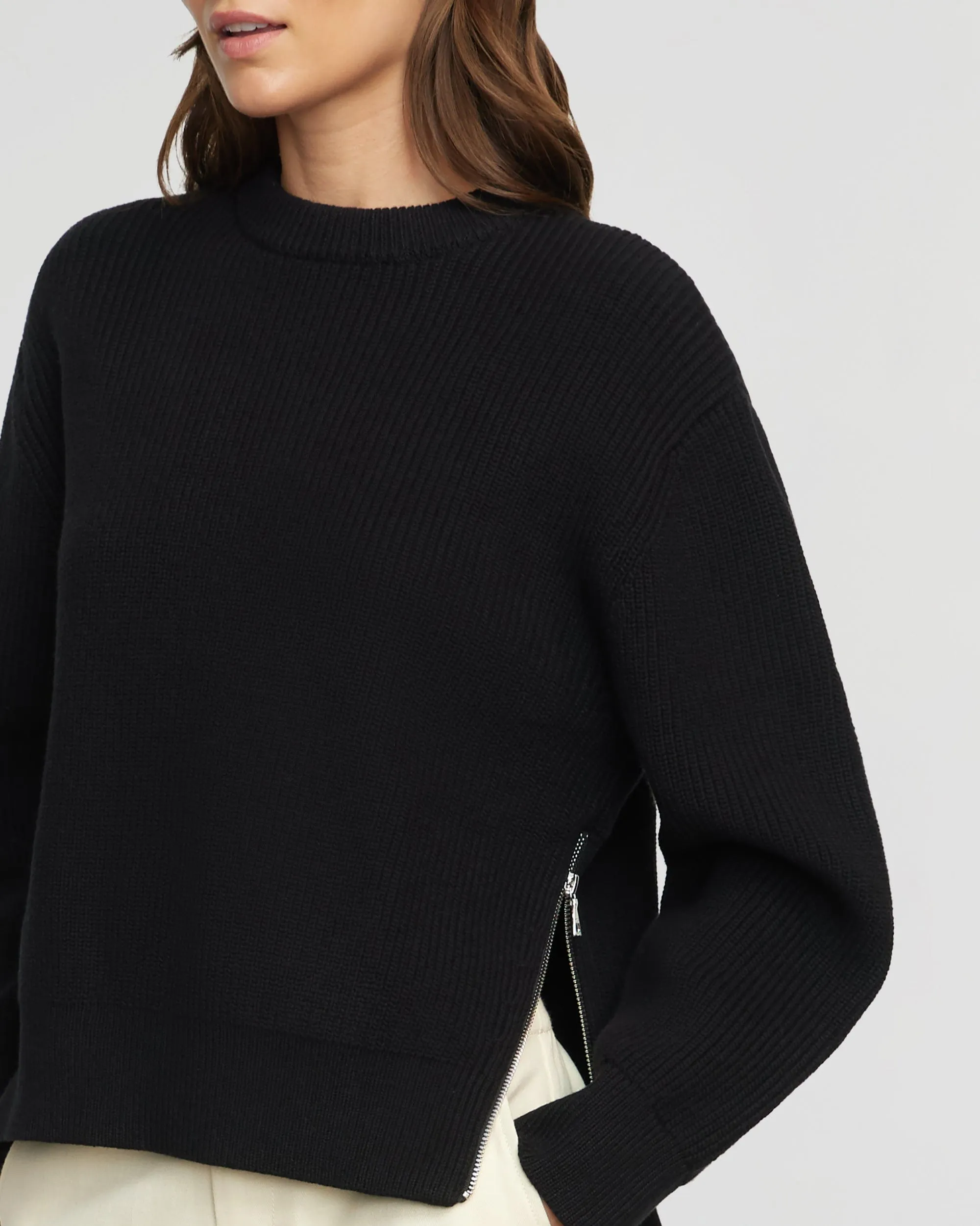 Tate Organic Cotton Side-Zip Sweater