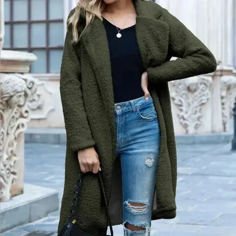 Teddy Bear Plush Turtleneck Overcoat