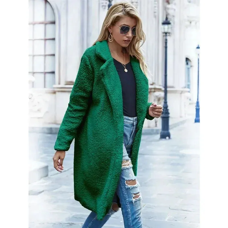 Teddy Bear Plush Turtleneck Overcoat