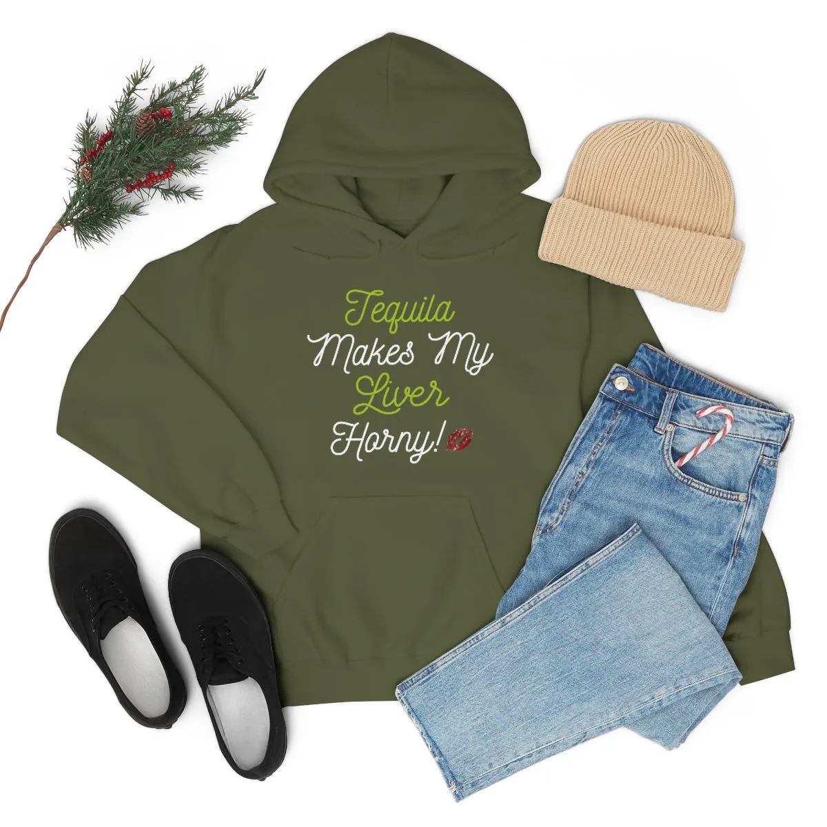 Tequila Makes My Liver Horny Unisex Drinking Hoodie