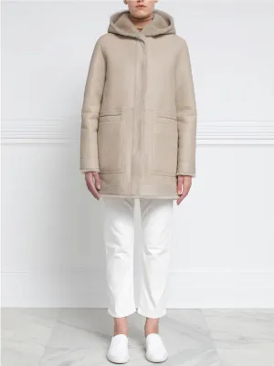 The Davie Hooded Shearling Coat