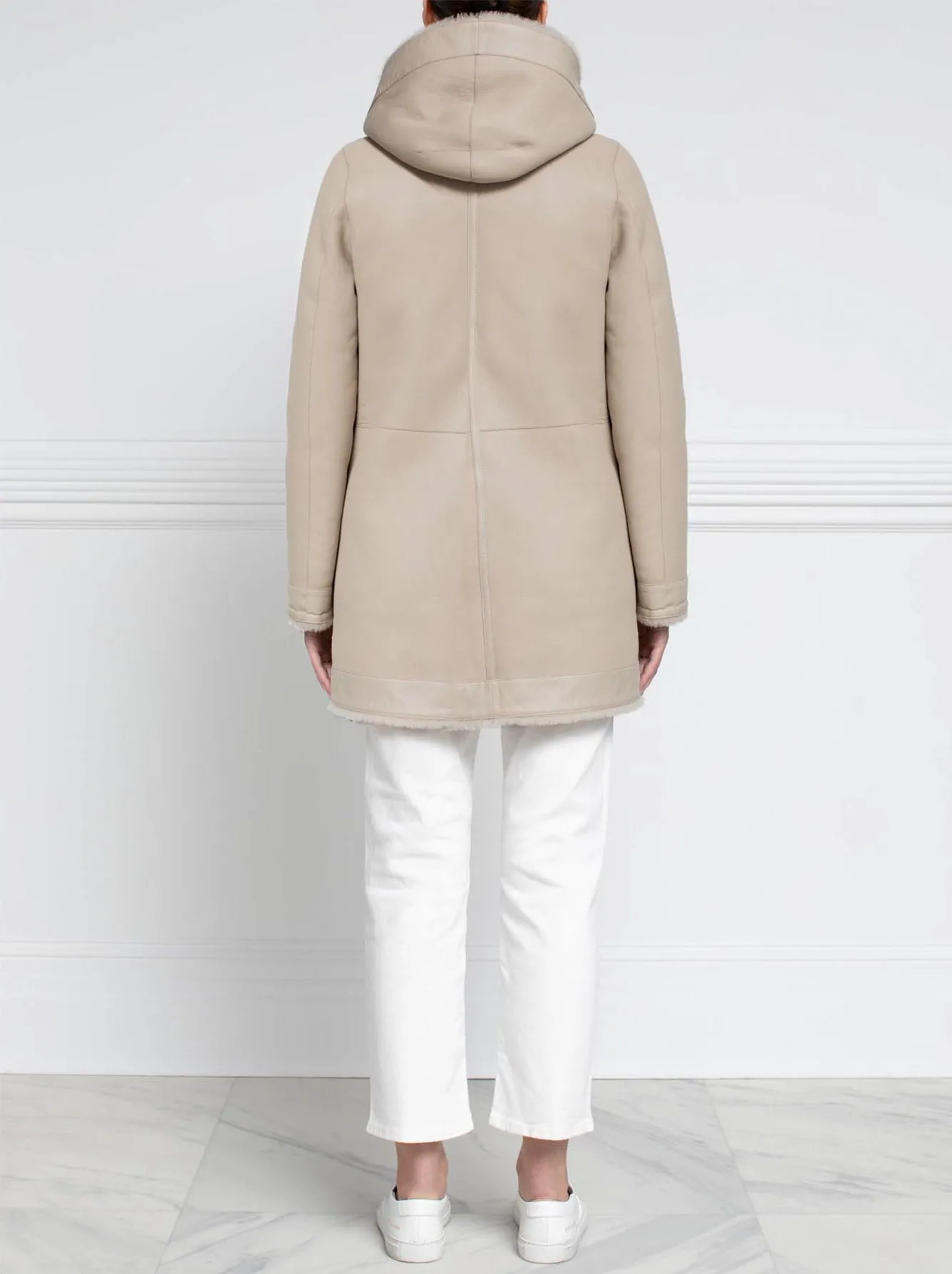 The Davie Hooded Shearling Coat