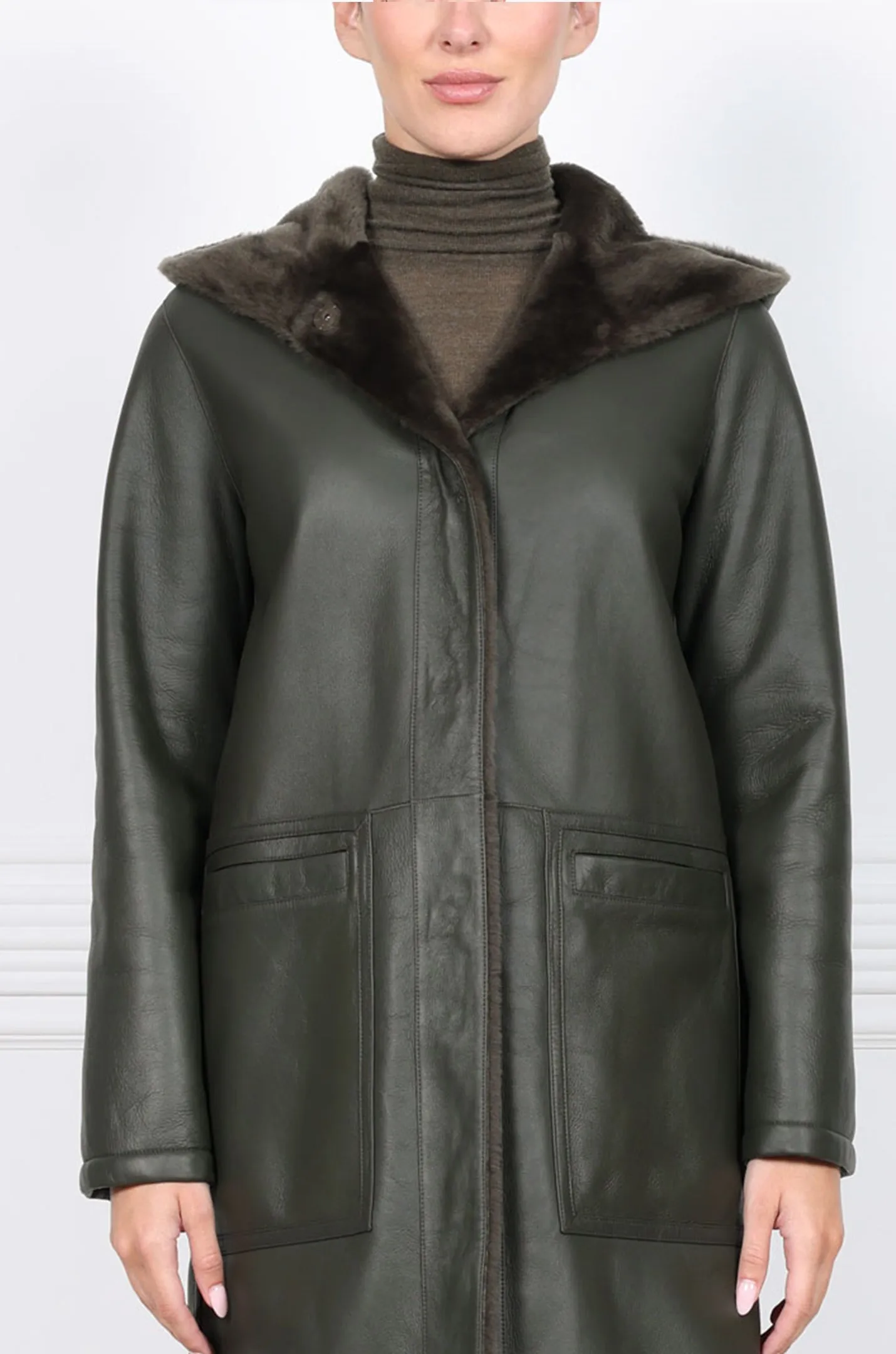 The Davie Hooded Shearling Coat