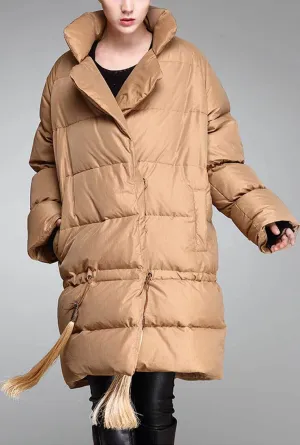 Thicken Loose Fringed Long Down Puffer Coat