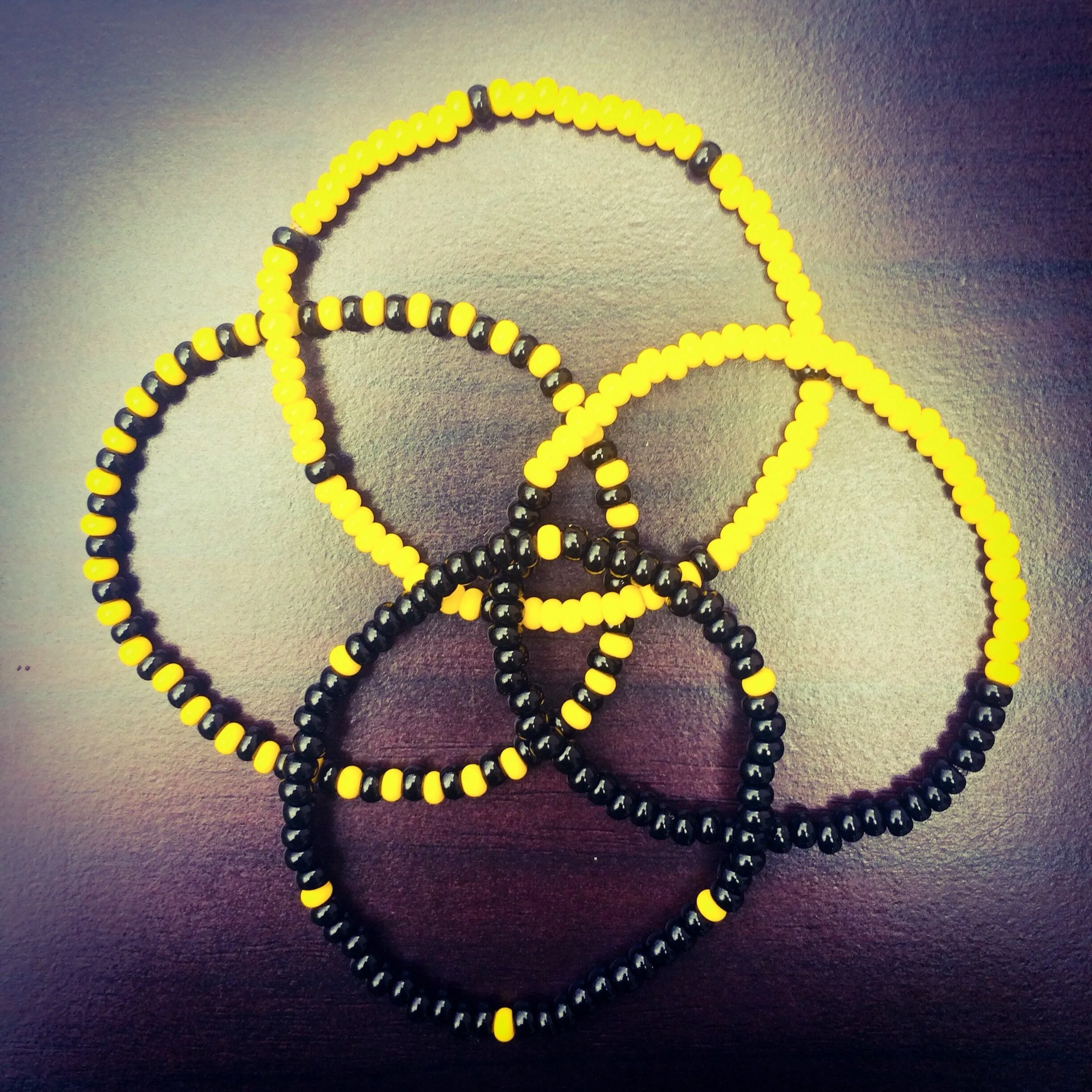 Twenty One Pilots Trench Bracelet Set / Black and Yellow Bracelets