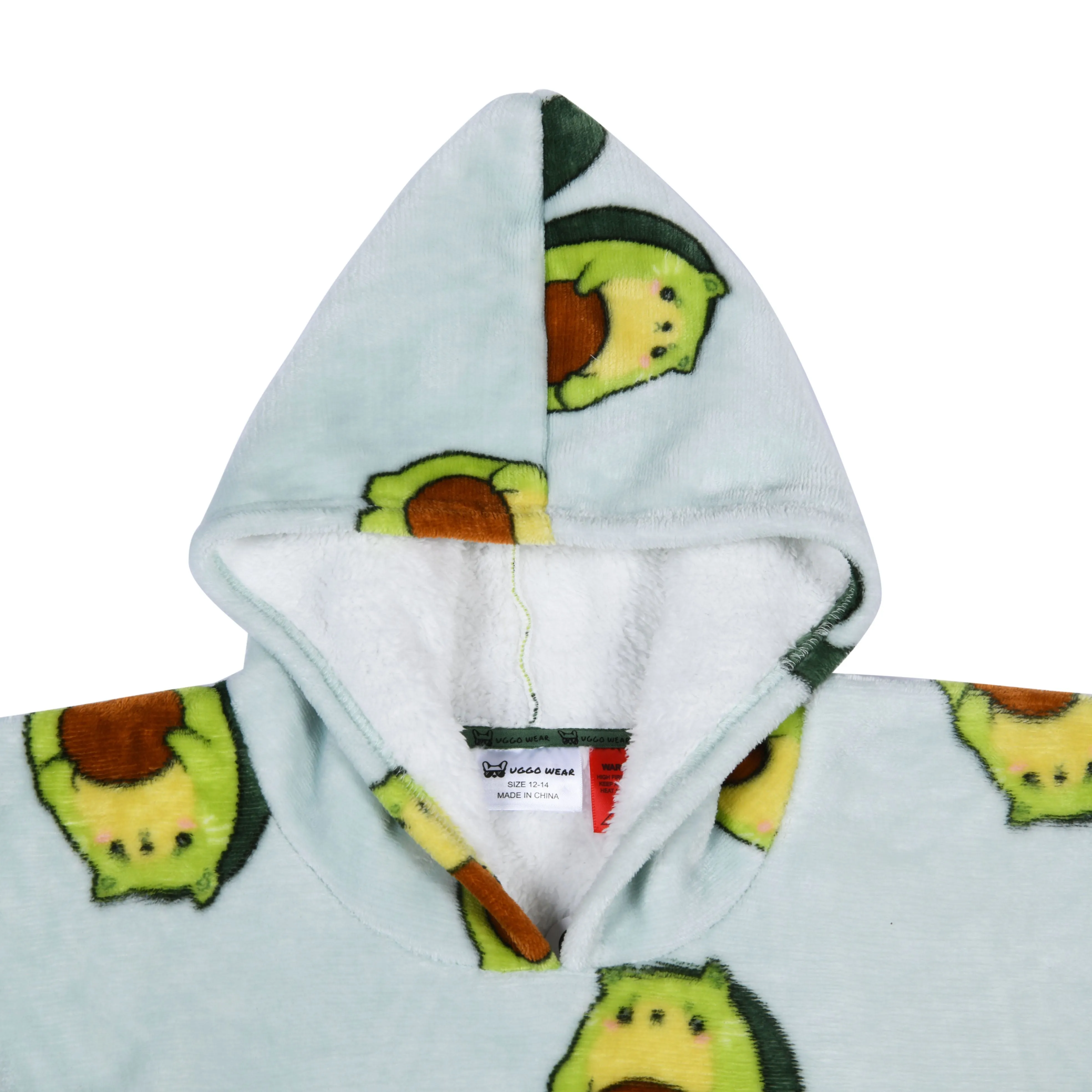 UGGOWEAR Giant Hoodie Avocato Kids Green Sizes 12-14