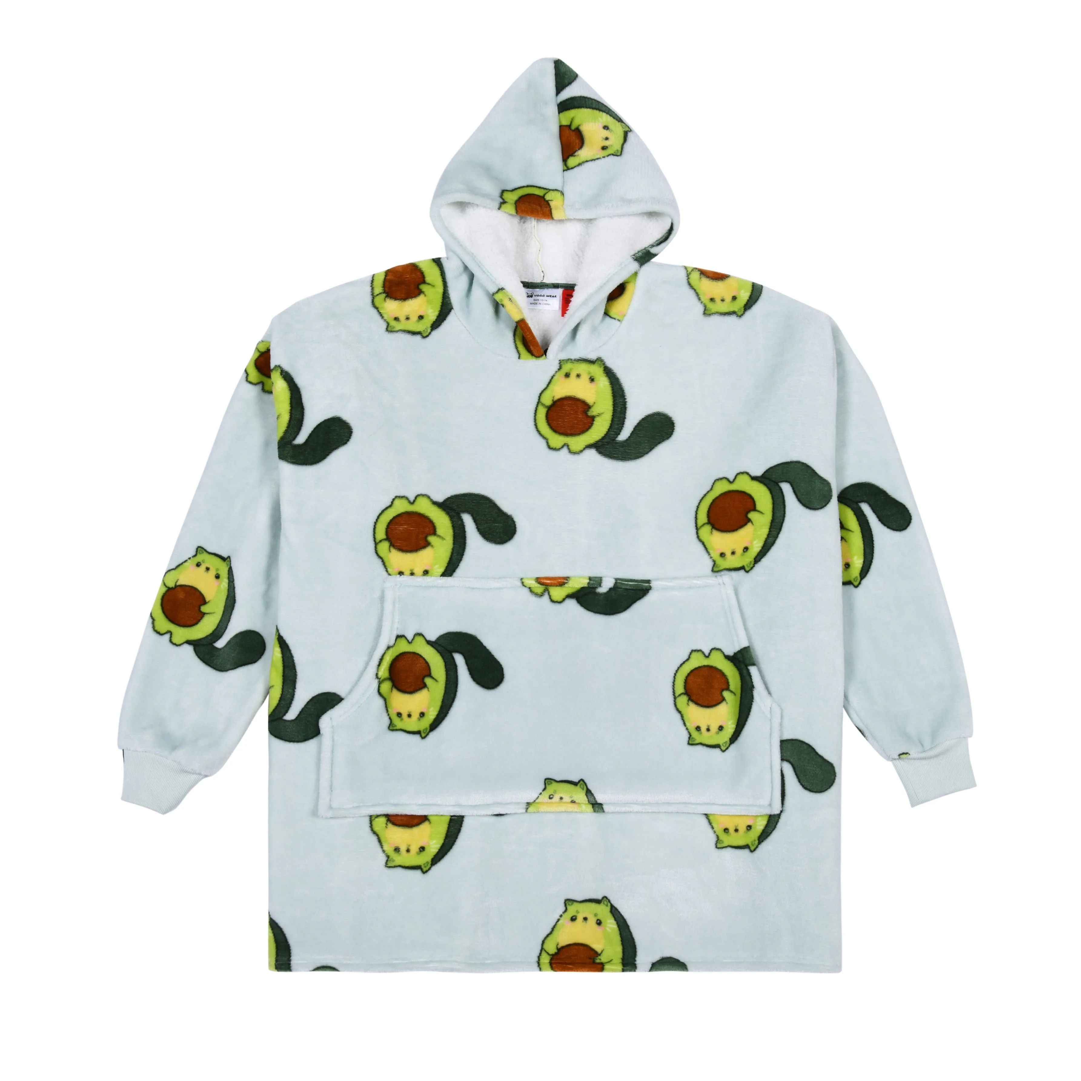 UGGOWEAR Giant Hoodie Avocato Kids Green Sizes 12-14