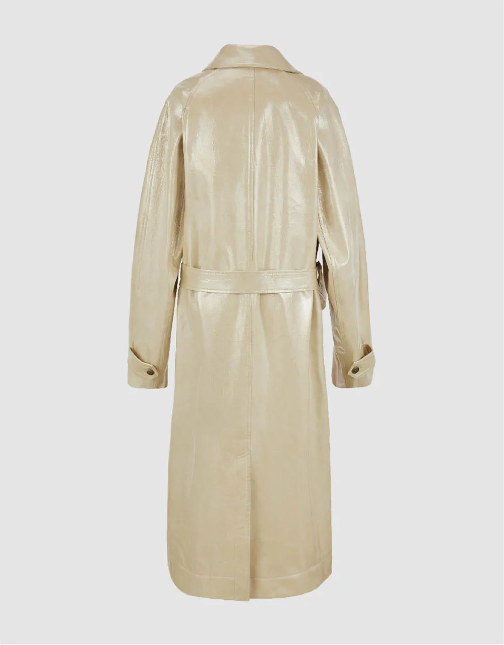 Vegan Leather Trench Coat With Belt