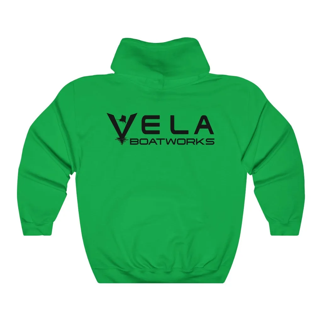 Vela Black Logo Unisex Heavy Blend™ Hooded Sweatshirt