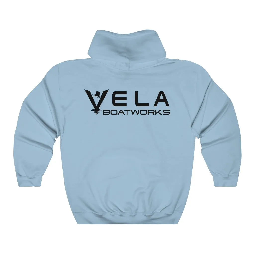 Vela Black Logo Unisex Heavy Blend™ Hooded Sweatshirt