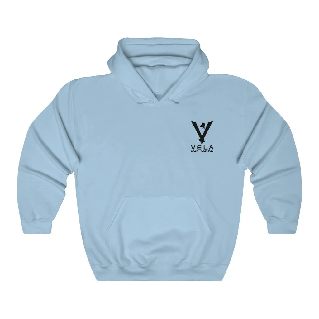 Vela Black Logo Unisex Heavy Blend™ Hooded Sweatshirt