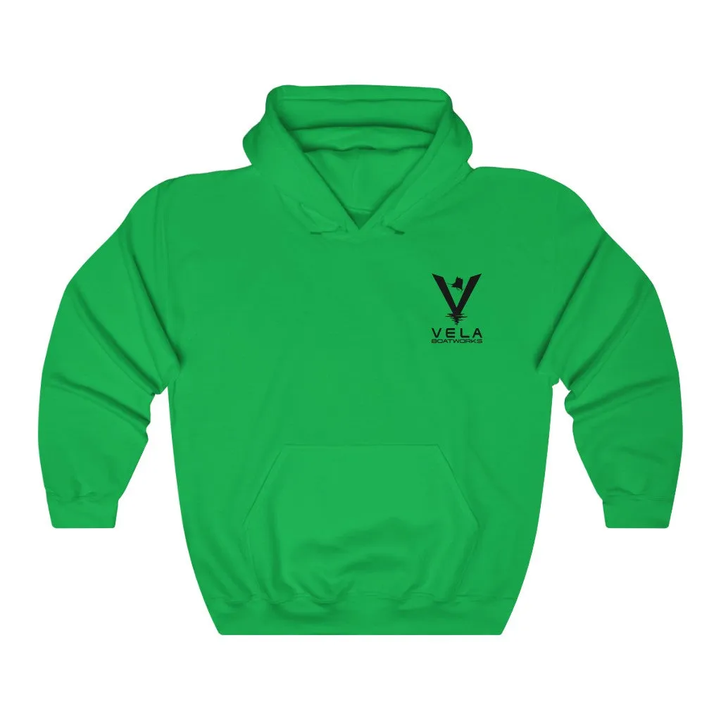 Vela Black Logo Unisex Heavy Blend™ Hooded Sweatshirt