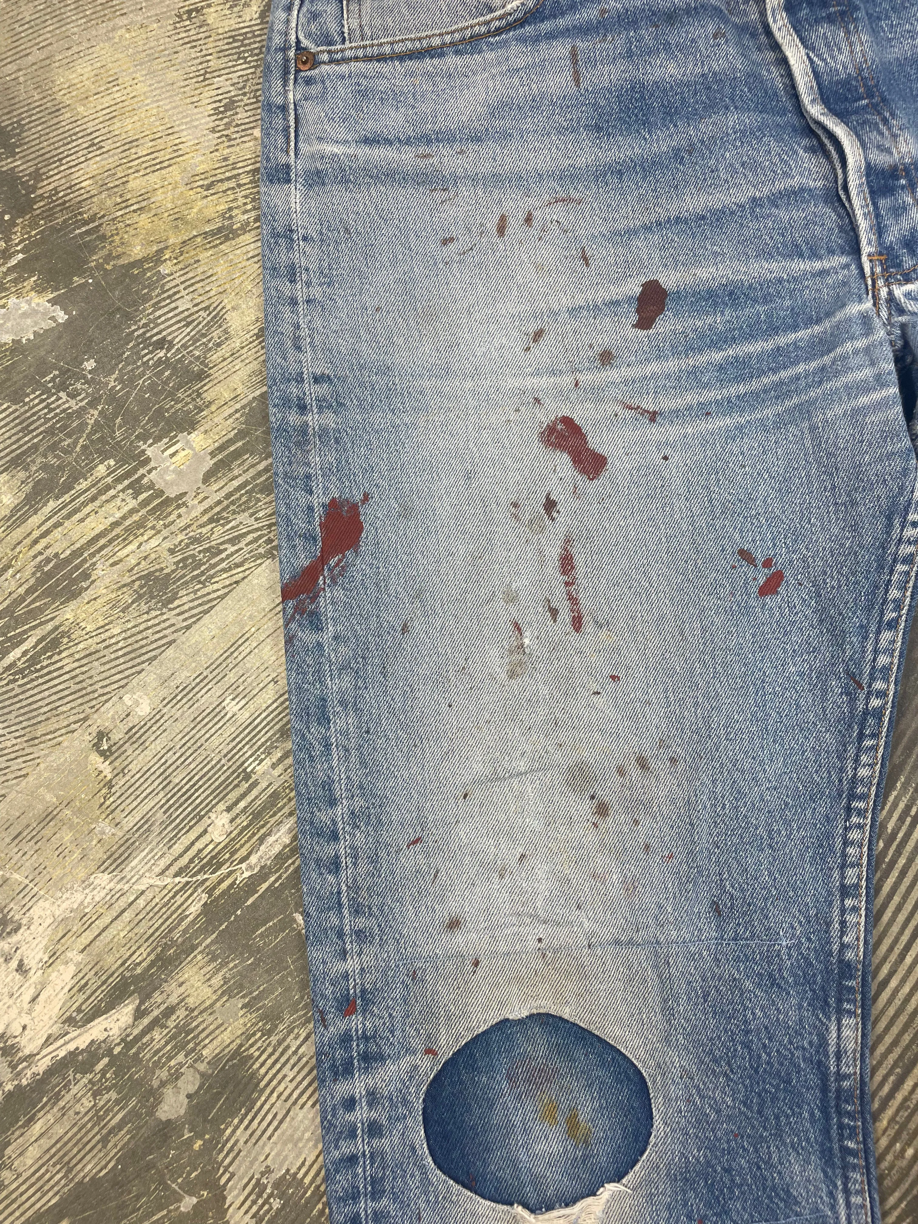 Vintage Levi 501 USA Premium Wash & Paint Denim Jeans (JYJ-0324)