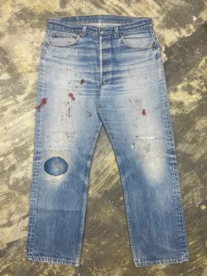 Vintage Levi 501 USA Premium Wash & Paint Denim Jeans (JYJ-0324)