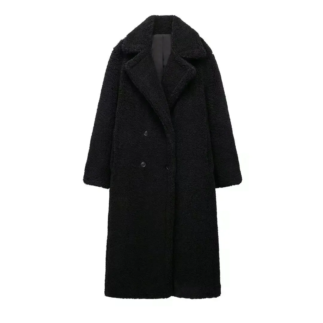 Vintage Wool Blend Double-Breasted Overcoat