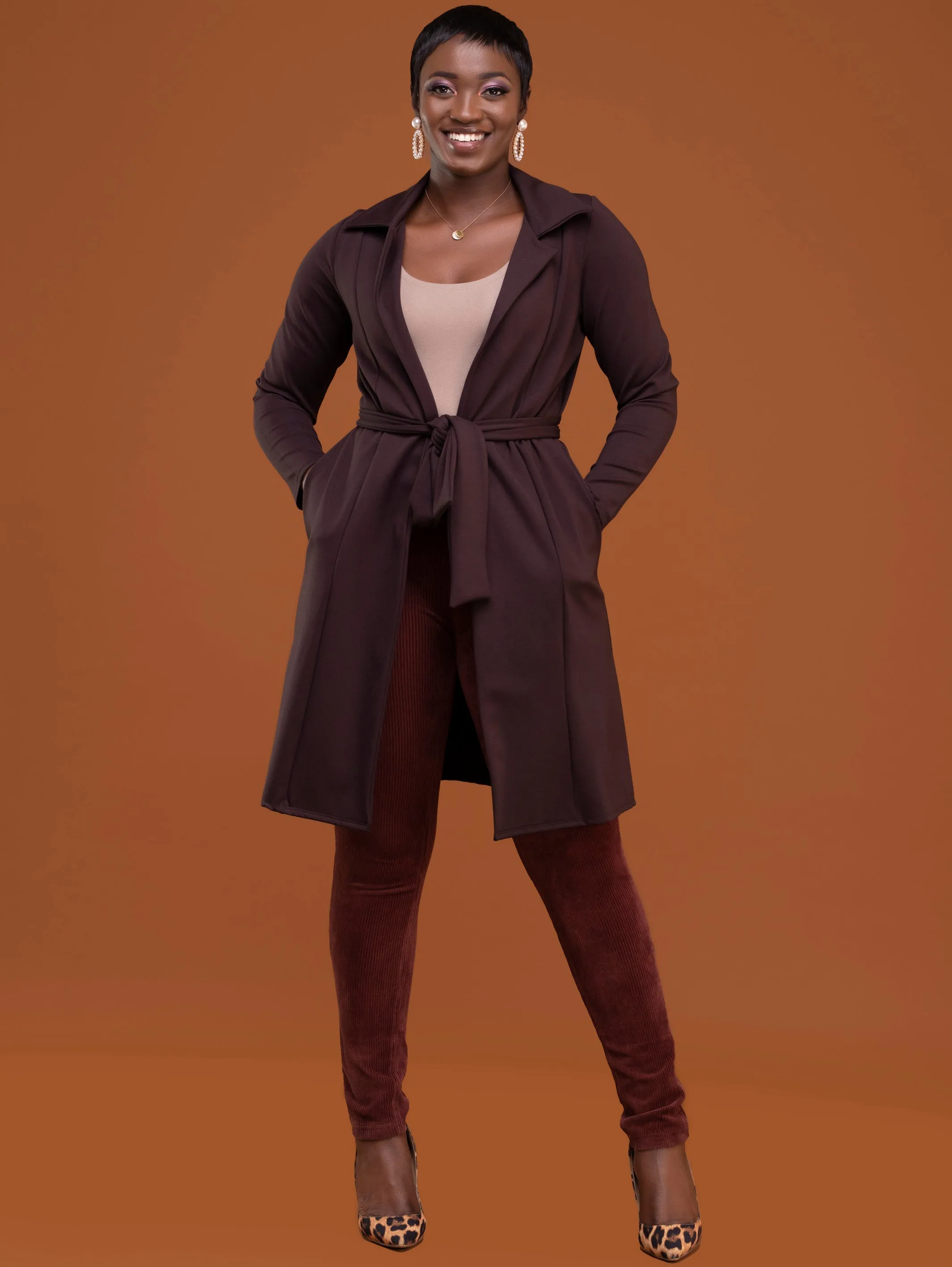 Vivo Basic Trench Coat - Chocolate