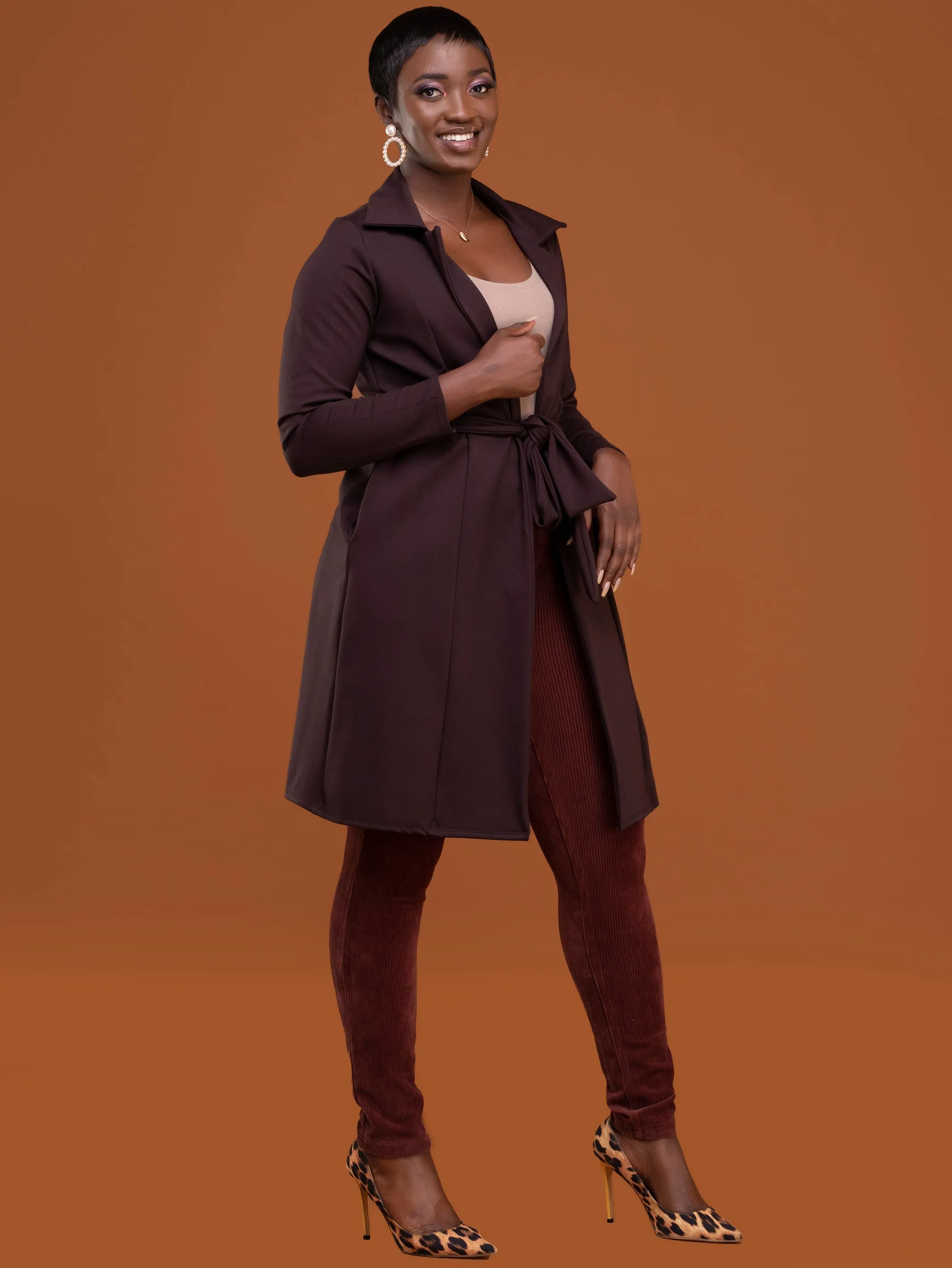 Vivo Basic Trench Coat - Chocolate