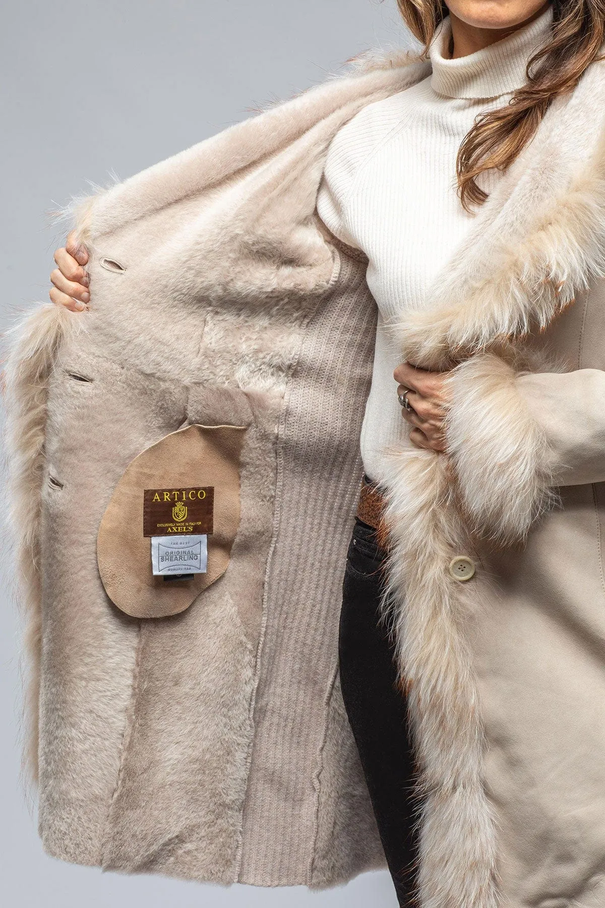 Volpe Shearling W/ Knit Side Panels In Ice
