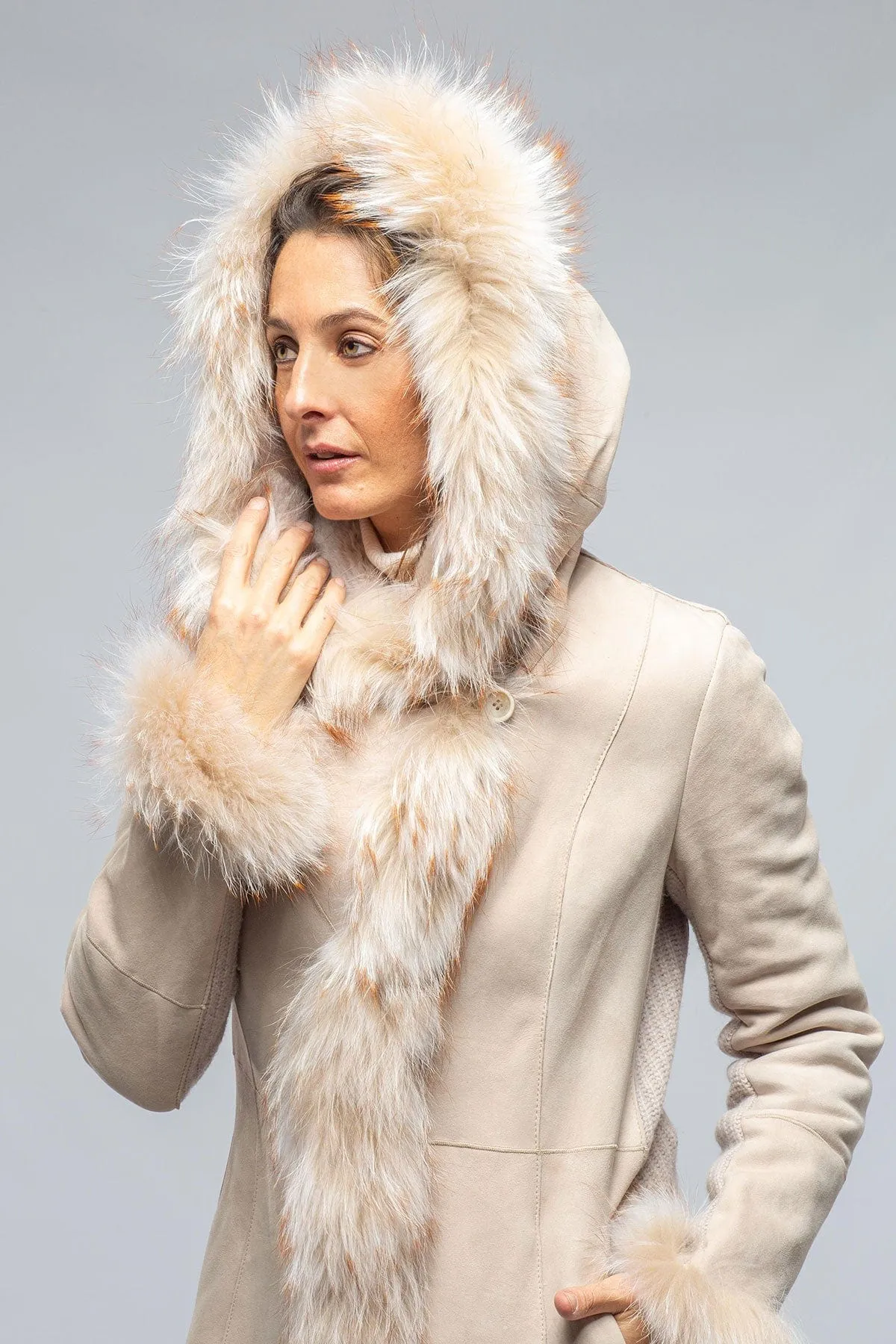 Volpe Shearling W/ Knit Side Panels In Ice