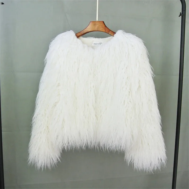 Warm Women's Faux Fur Coat Short Loose Fur Jacket Available in Many Colors